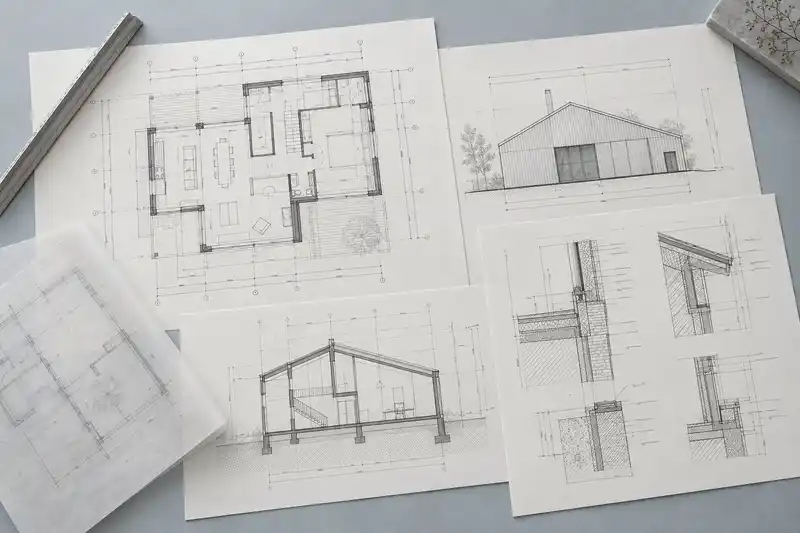 Architectural drawings and floor plans for design development