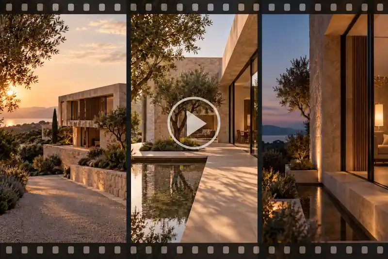 Architectural animation preview of a contemporary residence